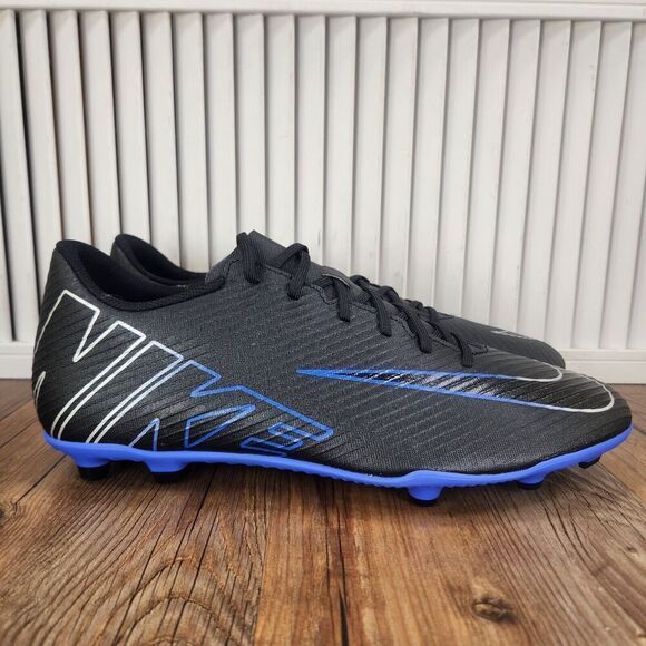 Nike Mercurial Vapor 15 Club FG/MG Men Sz 13 Black Blue Soccer Cleats DJ5963-040 - Picture 1 of 9